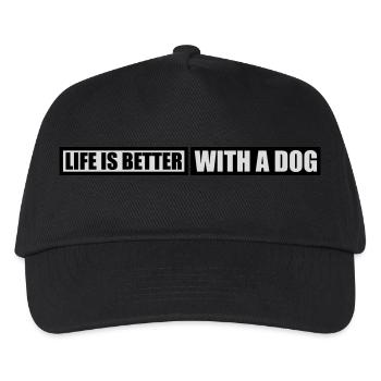 better with a dog - Kids’ Baseball Cap - black - Front