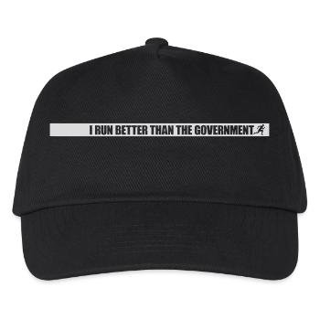 run better than government - Kids’ Baseball Cap - black - Front