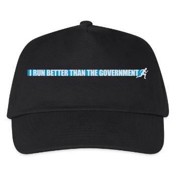 run better than government - Kids’ Baseball Cap - black - Front