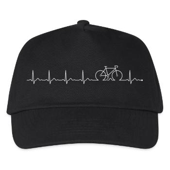 Heartbeat bicycle - Kids’ Baseball Cap - black - Front
