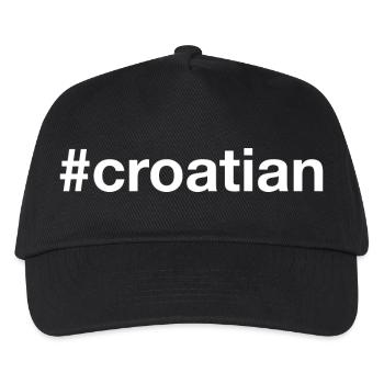 CROATIAN Croatia Kroatien Hashtag - Kinder Basecap - Schwarz - Vorne