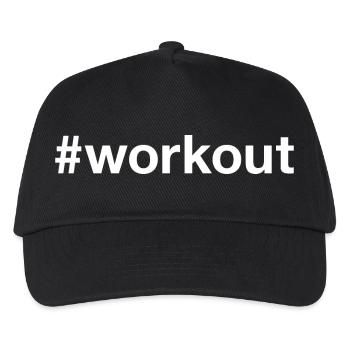 WORKOUT Fitness Gym Hashtag - Kinder Basecap - Schwarz - Vorne