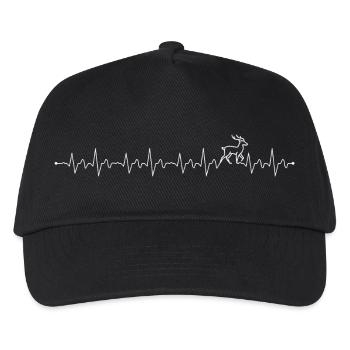 Heartbeat Line with Lightning Accent - Kids’ Baseball Cap - black - Front