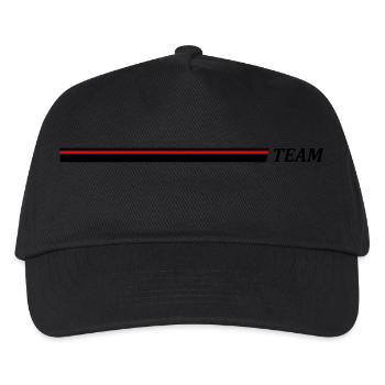 Team Strich - Kinder Basecap - Schwarz - Vorne