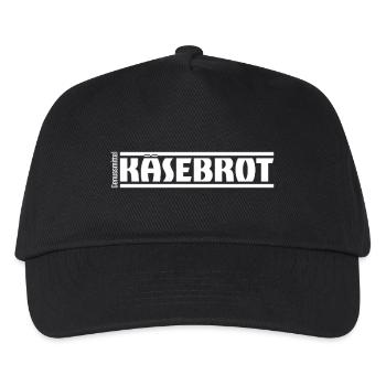„Genussmittel“ Serie | Käsebrot - Kinder Basecap - Schwarz - Vorne