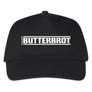 „Genussmittel“ Serie | Butterbrot - Kinder Basecap - Schwarz - Vorne