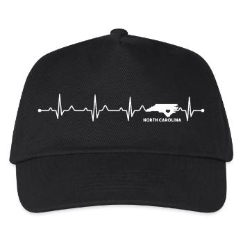 North Carolina State Pride Heart Local Love - Kids’ Baseball Cap - black - Front