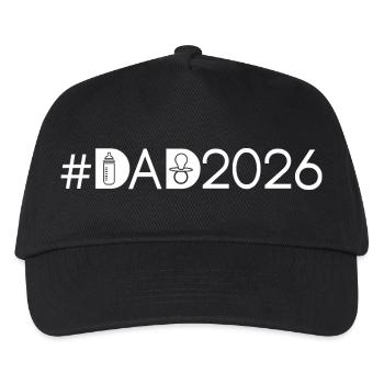 Dad 2026 Papa werden Vaterschaft neuer Vater Daddy - Kinder Basecap - Schwarz - Vorne