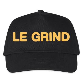 Le Grind – Motivierender Hustle Spruch - Kinder Basecap - Schwarz - Vorne