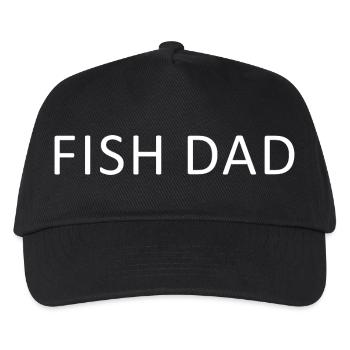 Minimalist Fish Dad, Funny Fish Dad f - Kids’ Baseball Cap - black - Front