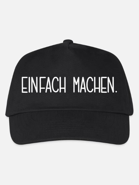 EINFACH MACHEN Handeln Spruch Motivation Mut - Kinder Basecap - Schwarz