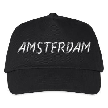 Amsterdam Brushstroke Script - Casquette de baseball Enfant - noir - Devant