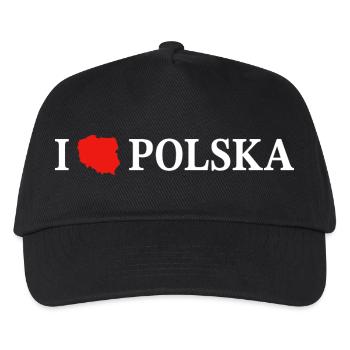 I love Polska Polen - Kinder Basecap - Schwarz - Vorne