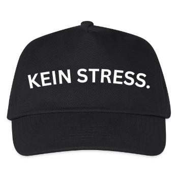 Kein Stress - Kinder Basecap - Schwarz - Vorne