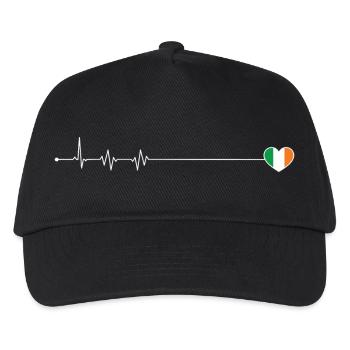 Heartbeat irland Flagge - Kinder Basecap - Schwarz - Vorne