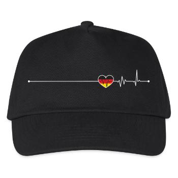 Heartbeat Deutschlandflagge - Kinder Basecap - Schwarz - Vorne