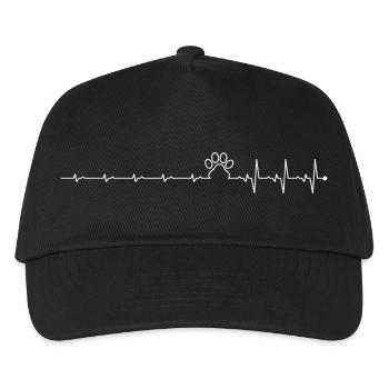 Heartbeat paw print - Kids’ Baseball Cap - black - Front