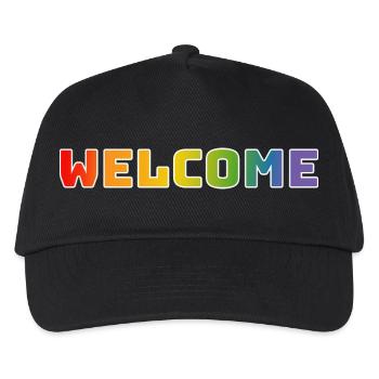 Rainbow welcome white - Kids’ Baseball Cap - black - Front