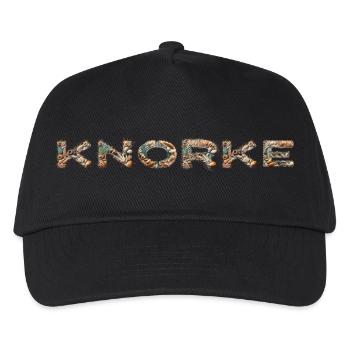 Knorke - Strand mit Muscheln und Schilf - Kinder Basecap - Schwarz - Vorne