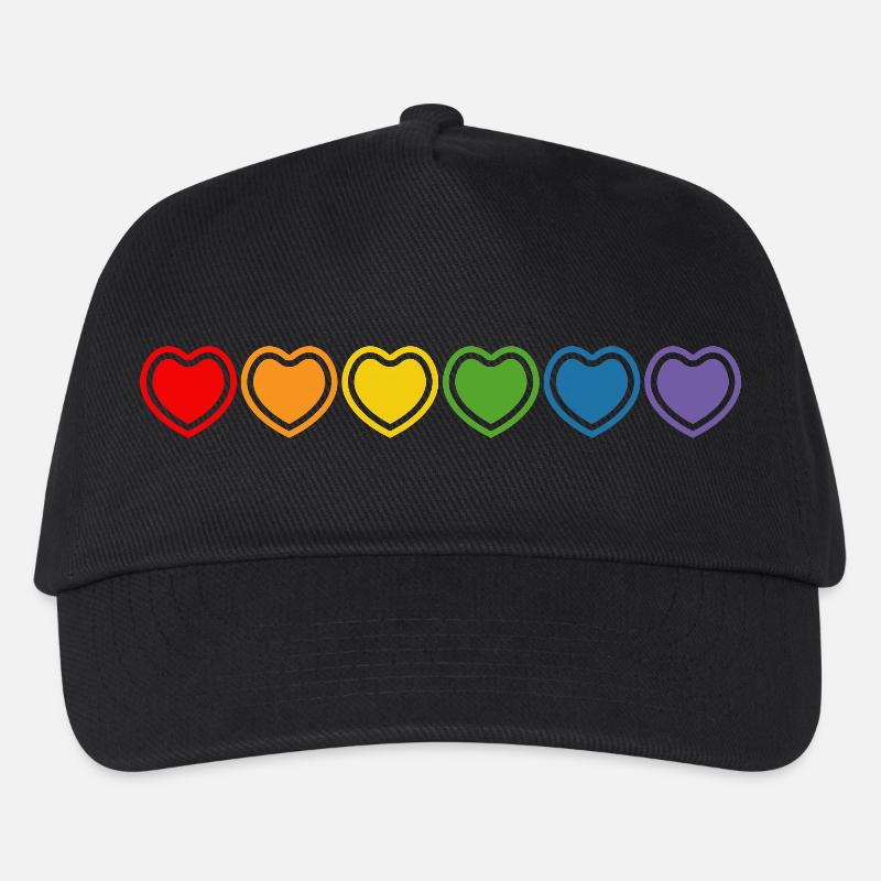 LGBT Regenbogenherzchen - Kinder Basecap - Schwarz