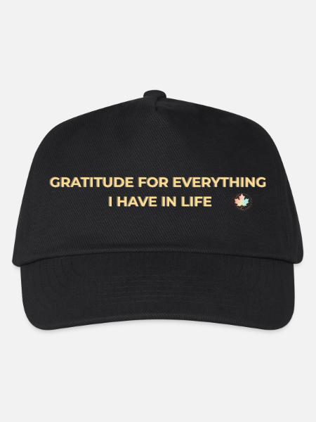 Gratitude – Dankbarkeit und Achtsamkeit Gold - Kinder Basecap - Schwarz