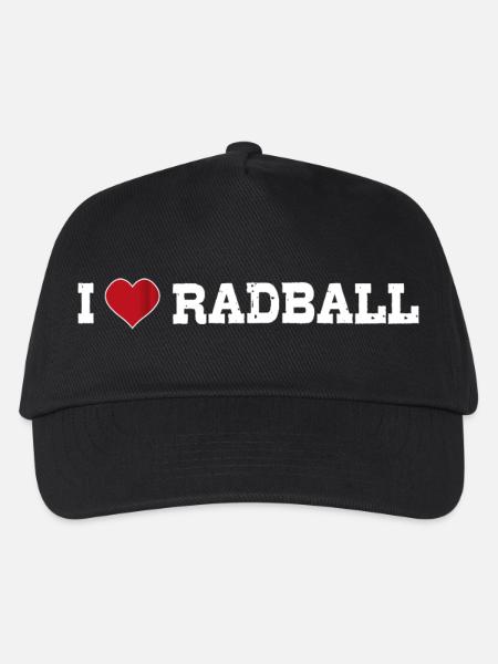 I Love Radball, Radballer, Hallenradsport - Kinder Basecap - Schwarz