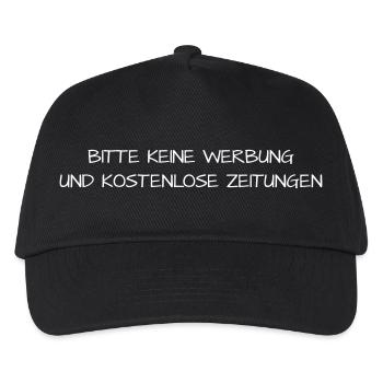 Bitte keine Werbung & kostenlosen Zeitungen  - Kinder Basecap - Schwarz - Vorne