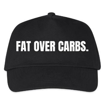 FAT OVER CARBS | Carnivore T-Shirt | High Fat Life - Kinder Basecap - Schwarz - Vorne