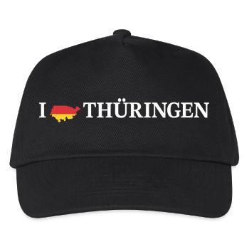 I love Thüringen Deutschland - Kinder Basecap - Schwarz - Vorne