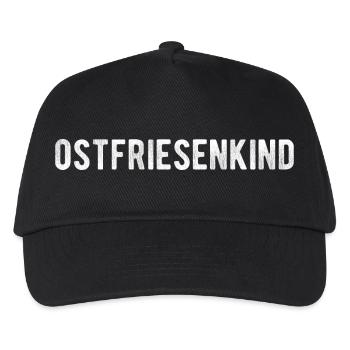 Ostfriesenkind Ostfriesland Nordsee Used Look - Kinder Basecap - Schwarz - Vorne