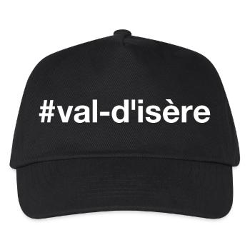 Val-d'Isere Skiing Hashtag - Kids’ Baseball Cap - black - Front