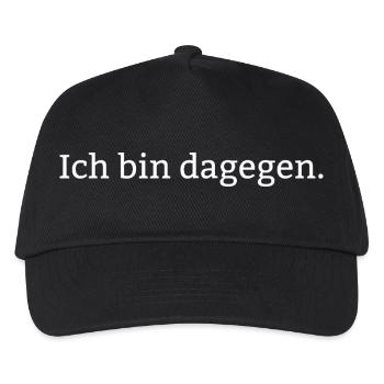 Ich bin dagegen. - Kinder Basecap - Schwarz - Vorne