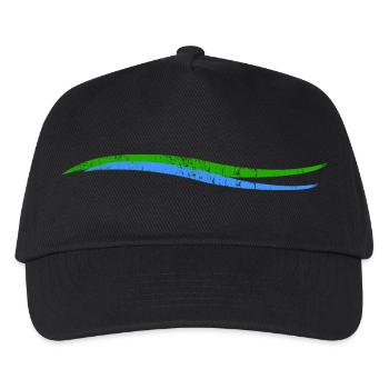Wellen | Wave | Land Fluss - Kinder Basecap - Schwarz - Vorne