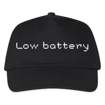 Low Battery Anzeige Design - Kinder Basecap - Schwarz - Vorne