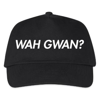 Wah Gwan? Jamaikanisches Patois-Slang-Design, Reggae-Vib - Kinder Basecap - Schwarz - Vorne