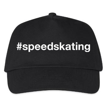 Speed skating Hashtag - Kinder Basecap - Schwarz - Vorne