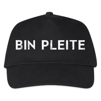 Bin pleite - Shirt - Kinder Basecap - Schwarz - Vorne