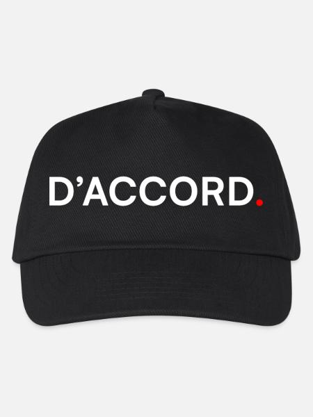 D’ACCORD. Design Minimal Humour Subtil - Casquette de baseball Enfant - noir