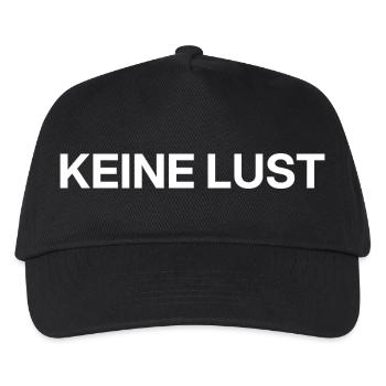 Keine Lust – minimalistisches Statement - Kinder Basecap - Schwarz - Vorne