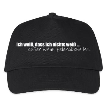 Ich weiß, dass ich nichts weiß ... außer - Kinder Basecap - Schwarz - Vorne