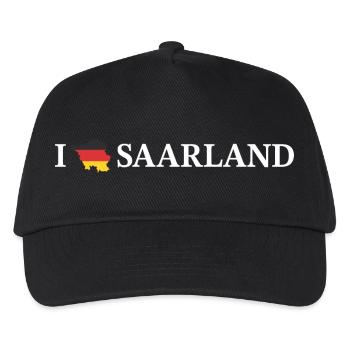 I love Saarland Bundesland Deutschland - Kinder Basecap - Schwarz - Vorne