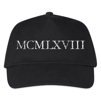MCMLXVIII 1968 Roman Birthday Year - Kids’ Baseball Cap - black - Front