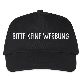 Briefkastenaufkleber Bitte keine Werbung - Kinder Basecap - Schwarz - Vorne