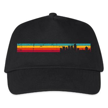 Sunset Skyline Streifen - Kinder Basecap - Schwarz - Vorne