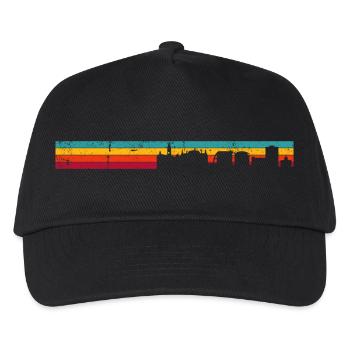 Silhouette des Sonnenuntergangs-Skyline-Verlaufs - Kinder Basecap - Schwarz - Vorne