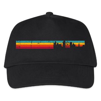 Sunset Skyline Streifen - Kinder Basecap - Schwarz - Vorne