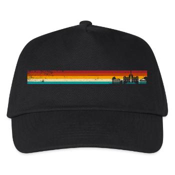 Retro Sunset Pier Streifen - Kinder Basecap - Schwarz - Vorne