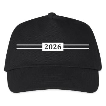 2026 Jahr - Kinder Basecap - Schwarz - Vorne