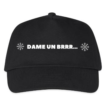 Dame un brrr Schneeflocke Reggaeton Winter lustig - Kinder Basecap - Schwarz - Vorne