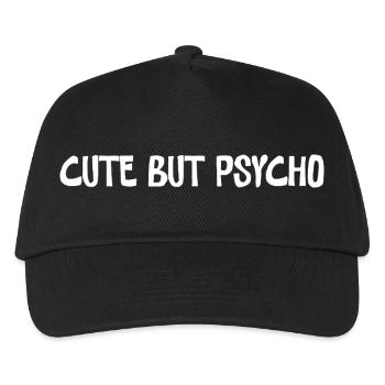 Cute but Psycho – Statement Typo - Kids’ Baseball Cap - black - Front